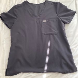 Figs Charcoal Gray Scrub Top